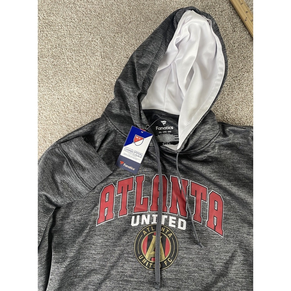 Fanatics Atlanta United FC Gray‎ Hoodie Mens 2XL Performance Fleece Blend MLS